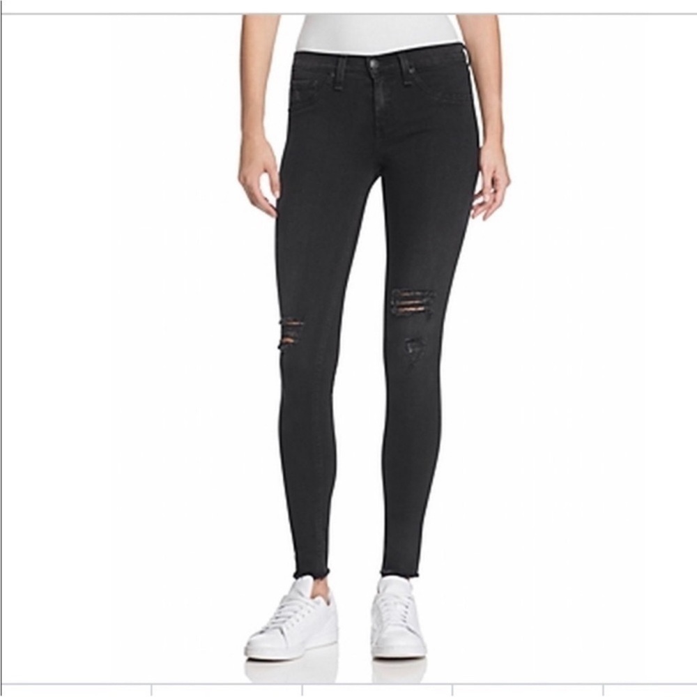 Rag & bone Distressed Black Legging Skinny Jeans - Picture 3 of 12